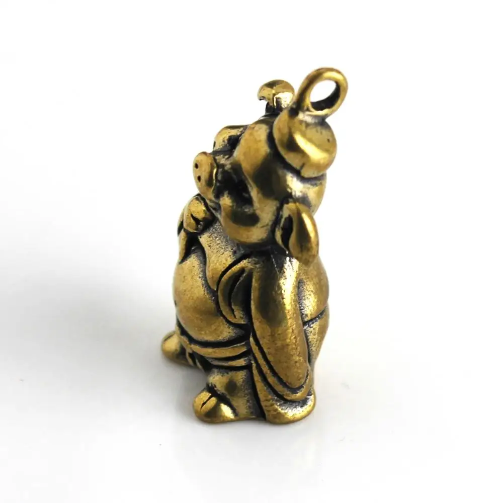 1 шт латунная свинья Подвеска Путешествие на Запад животное дизайн кожаная сумка