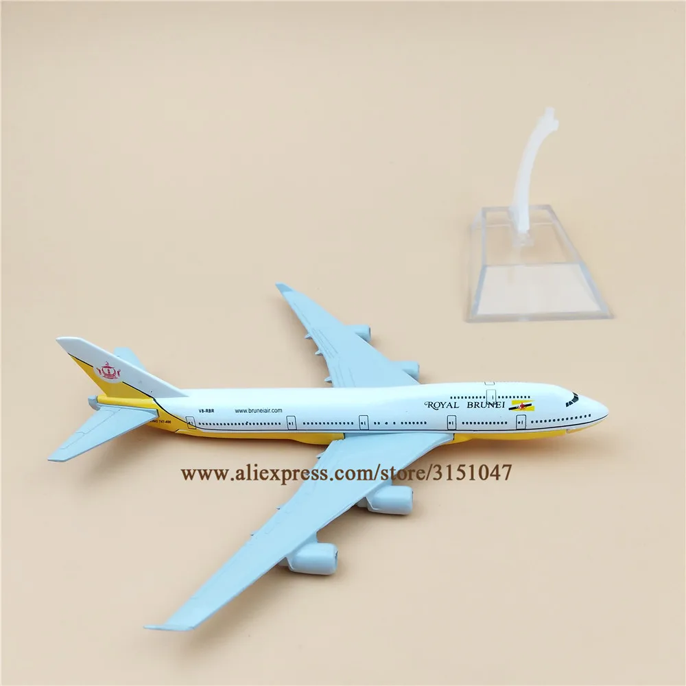 16 см Air Royal Бруней B747 Boeing 747 400 Airlines модель самолета Модель металлический сплав