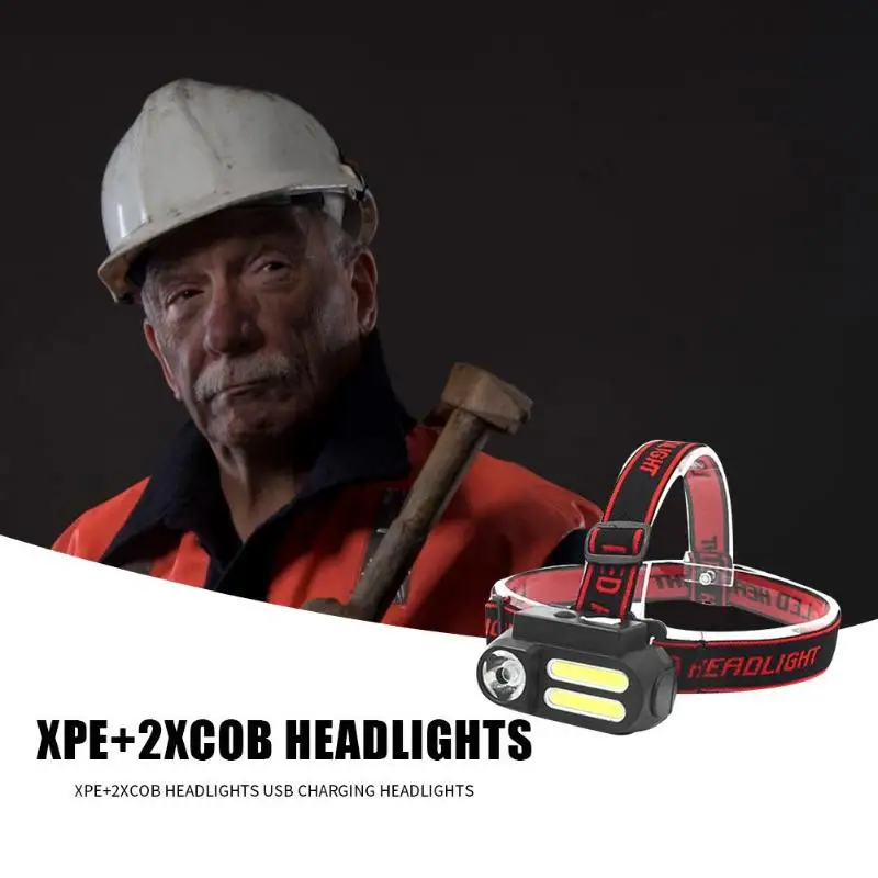 Портативные фары Mini XPE + 2xcob с USB зарядкой уличные походные лампы для кемпинга и