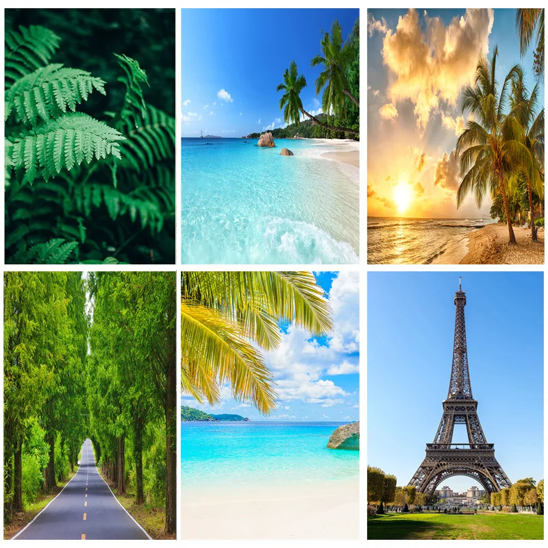 

Natural Scenery Photography Background Lake Street Travel Landscape Photo Backdrops Studio Props 211025 ZLSY-25