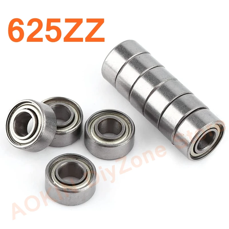 

10 шт. 625ZZ шарикоподшипники с глубоким желобом 5 мм x 16 мм x 5 мм, детали для 3D-принтера из хромированной стали с двойной защитой