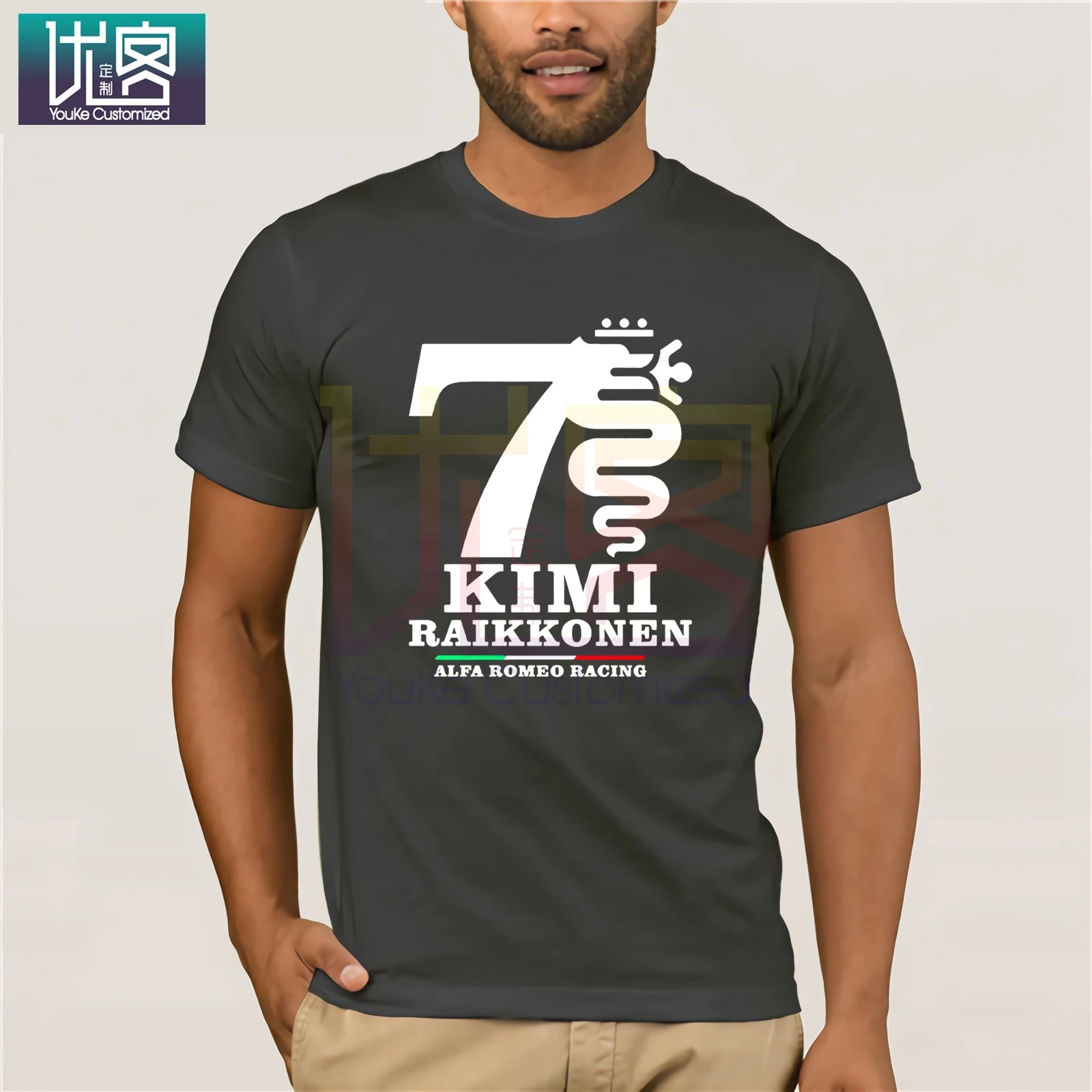 Kimi Raikkonen Alfa Romeo Racing Футболка мужская забавная футболка с принтом женские топы
