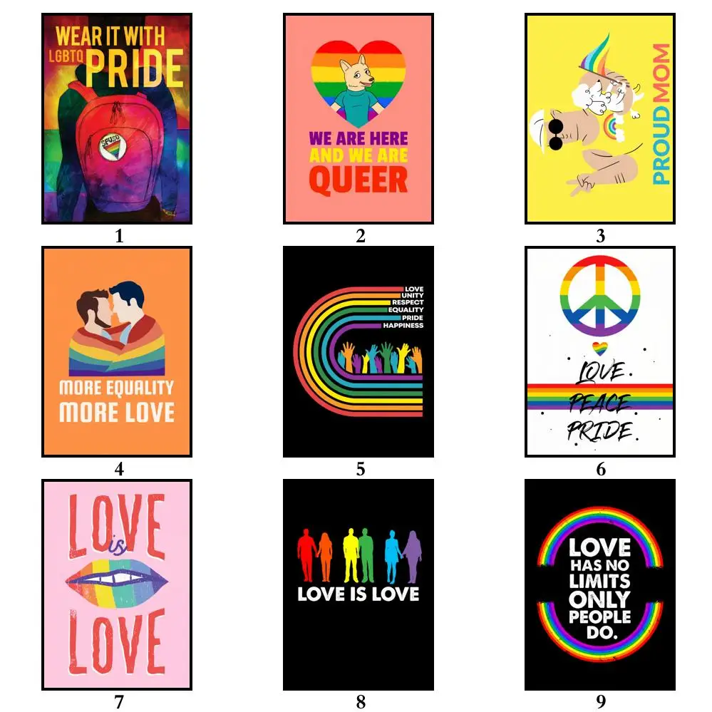 Ретро-постер ЛГБТ WTQ постер на тему прав человека Настенный декор с надписью Love Is