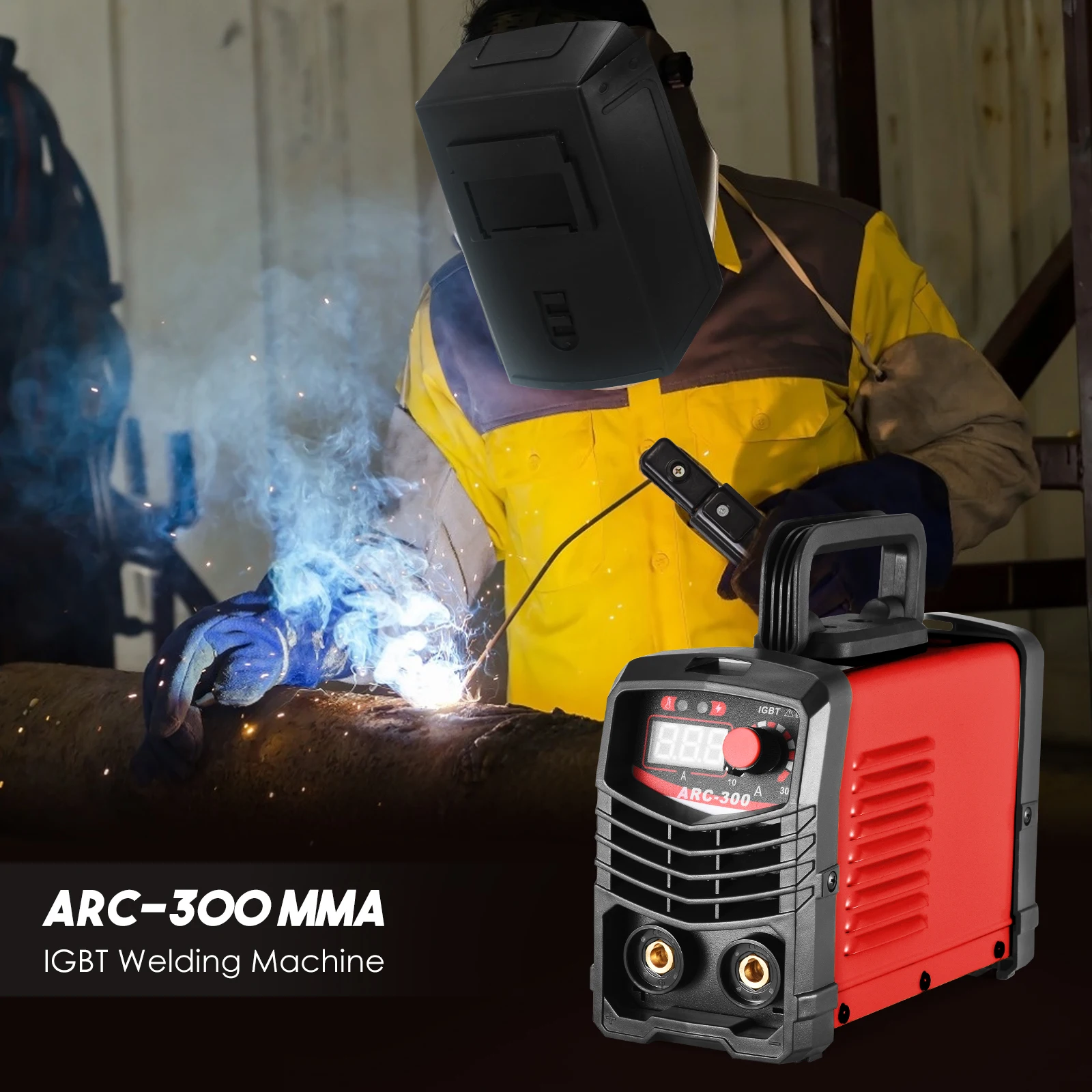 Сварочный инвертор ARC MMA -300 А IGBT портативный сварочный с ЖК-дисплеем 220 В аппарат