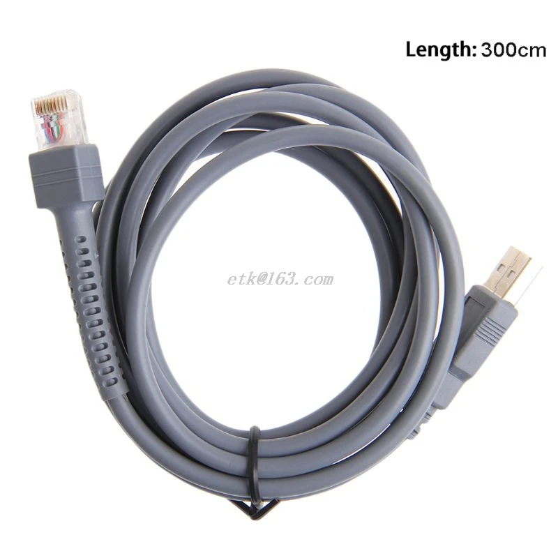 

300cm 9FT USB Data Cable for Symbol Barcode Scanner LS1203 LS2208 LS4208 DS3407 DS3408 M2007 M2008 DS3478 DS6707 DS6708