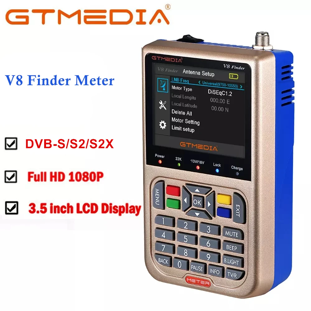 Прибор для обнаружения спутниковых сигналов GTMEDIA V8 цифровой прибор с ЖК дисплеем