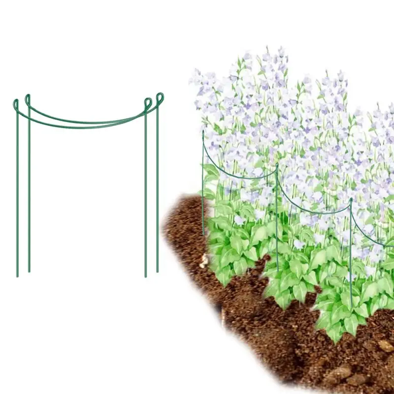 Столб для поддержки растений металлическая стойка сада полукруглая зеленая 1