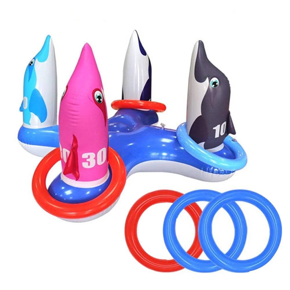 

Pool Throwing Game Inflatable Ring Toys Swimming Pool Floating Summer Water Beach Toss Game Props for Parent-child
