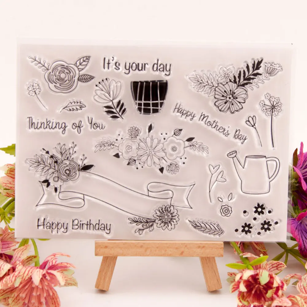 

Clear Stamps Happy Birthday Rubber Stamp for DIY Scrapbooking Card Making Album Photo PaperCard New Stamps Handmade Decorative