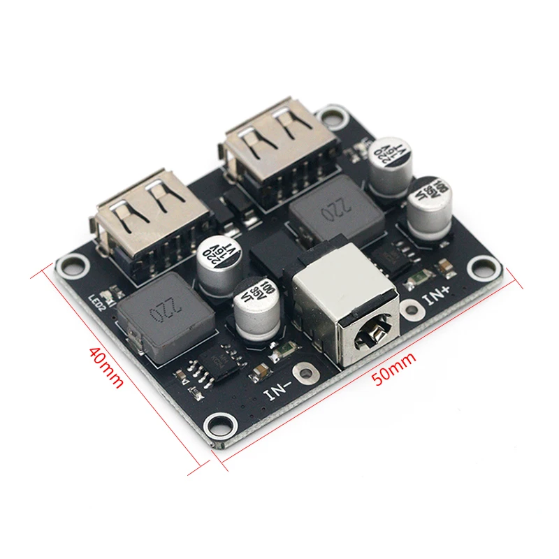 Двойной 2 для быстрой зарядки с usb-портом Зарядное устройство понижающий модуль