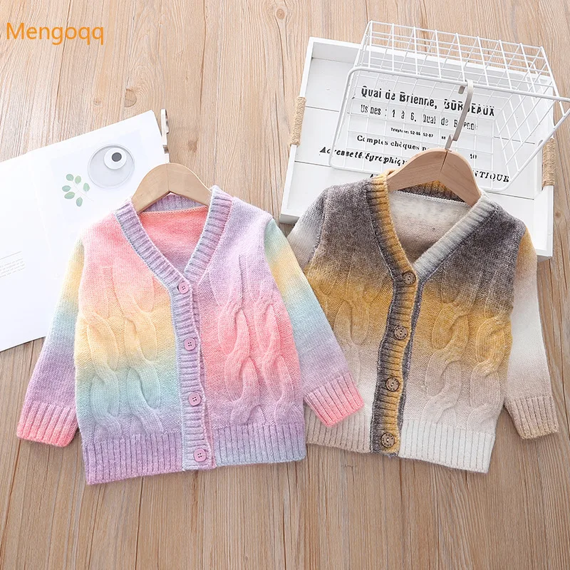 

Autumn Children Color Red Sweater Unisex Boy Girl Korean Knitted Cardigan KIDS BABY Thick Woolen Coat 2-7Y