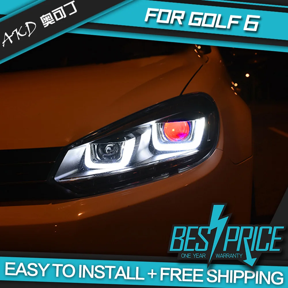 АКД автомобилей Стайлинг фар для VW Golf 6 MK6 фары светодиодный ходовые огни биксенон