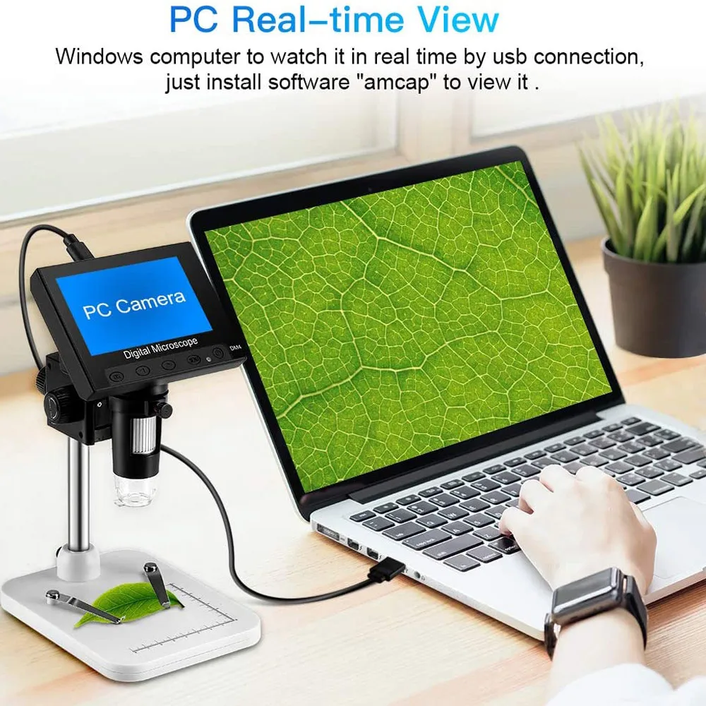 4 3 дюймовый цифровой usb микроскоп с ЖК экраном запись эндоскопа увеличением 1000X