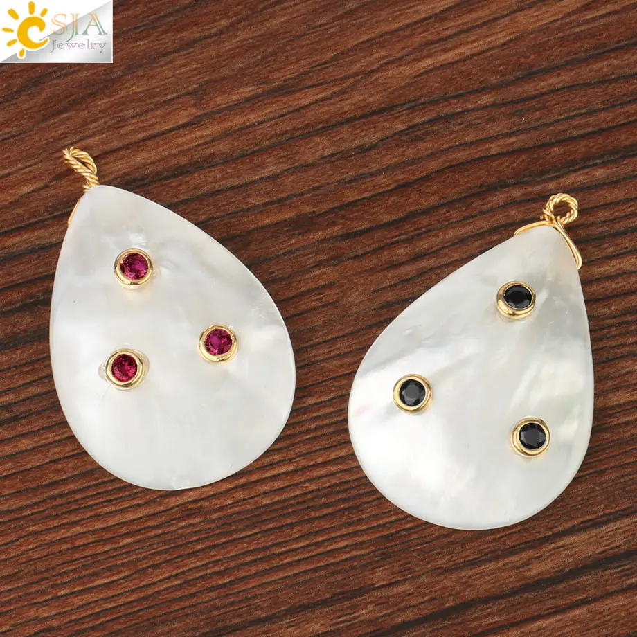 Аксессуары для подвесок CSJA с пресноводным жемчугом в форме капли