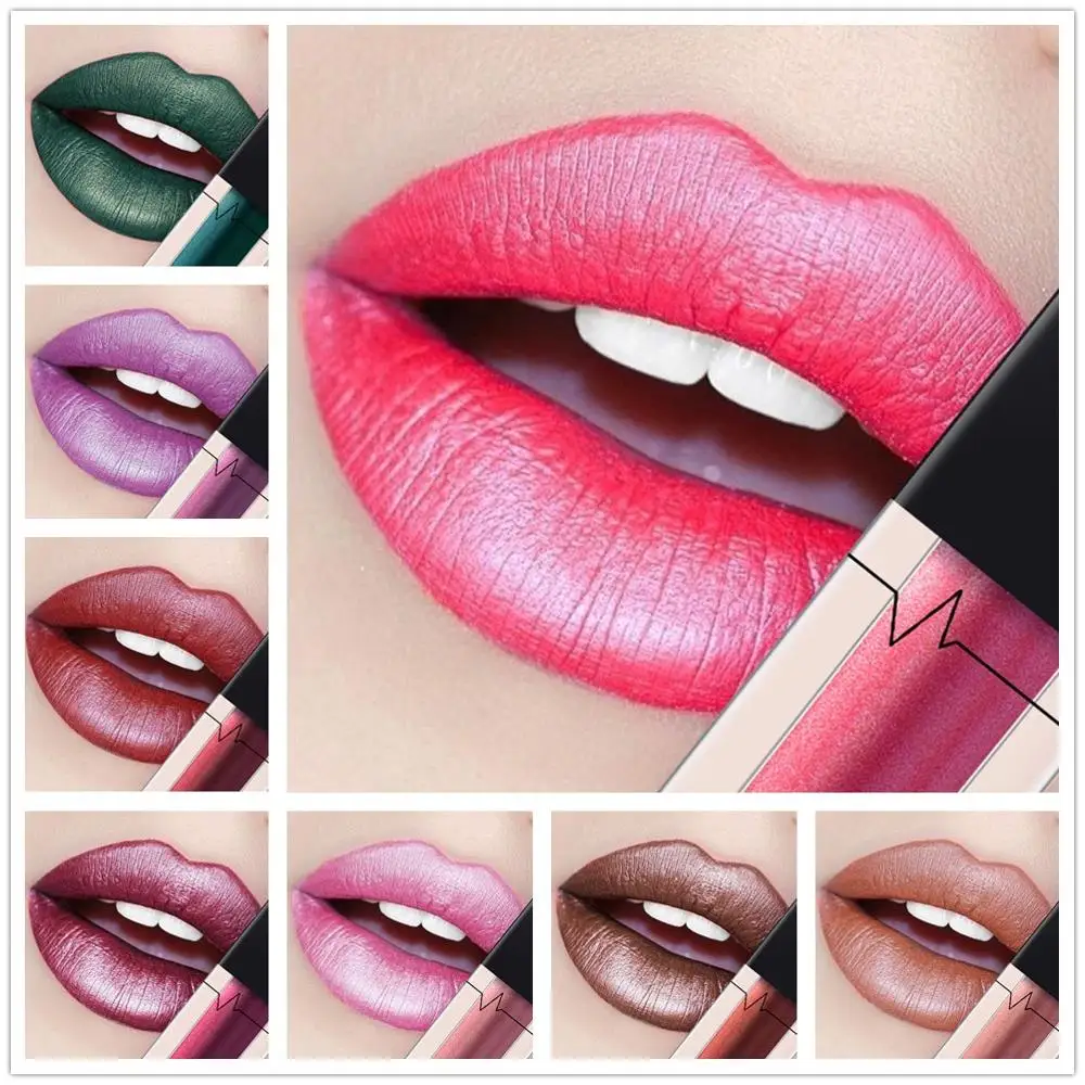 Pudaier телесный металлический блеск для губ фиолетовые пигменты водостойкий