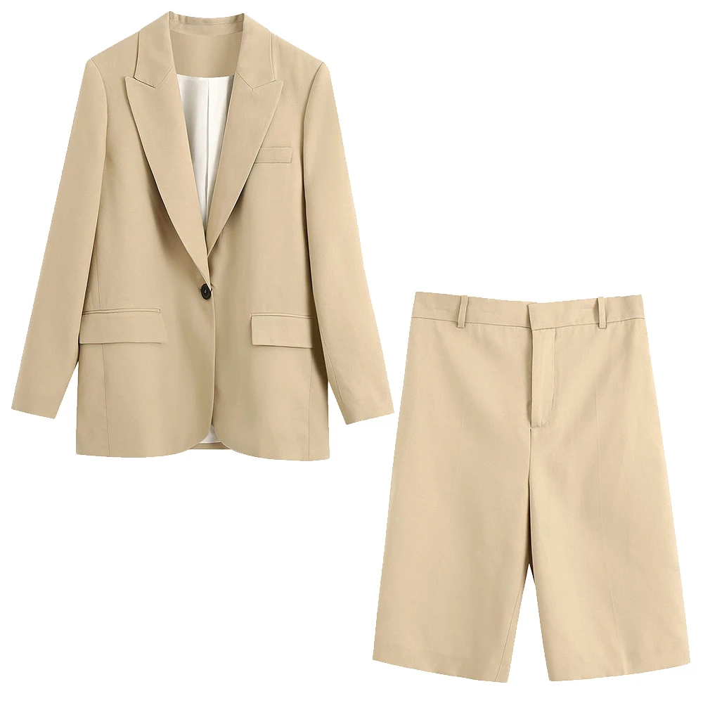 Новинка осени 2020 Женский комплект из 2 предметов однотонная куртка с v-образным