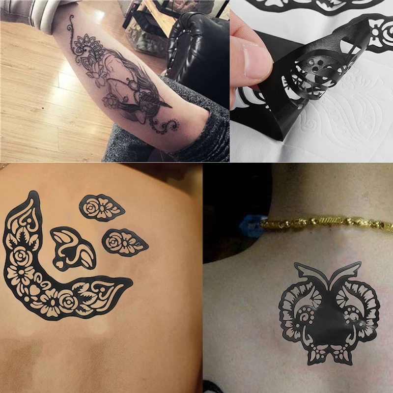 1 лист Водонепроницаемый хна блеск вставка бумаги временные фальшивые