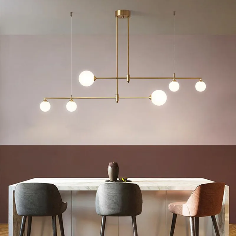 

Сферическая люстра для ресторана/спальни/кухни, современное светодиодное освещение из скандинавского стекла, потолочная лампа
