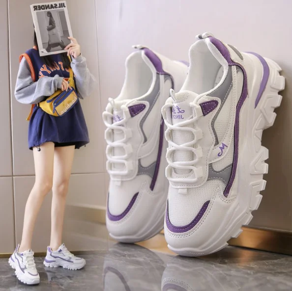 

Кроссовки женские массивные, Вулканизированная подошва, повседневная спортивная обувь, высокие, белые, весна 2021