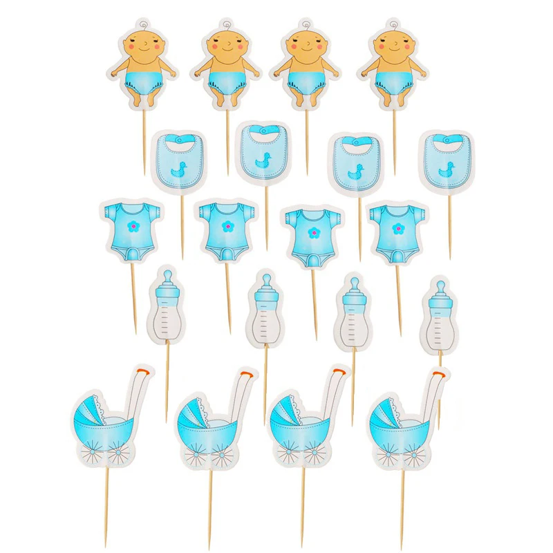 20pcs blue toper 10/6 шт. блеск Бумага 1 для капкейка-первый День рождения украшения 1st на день рождения мой один год для маленьких мальчиков и девочек расходные материалы - Цвет: 20pcs blue toper
