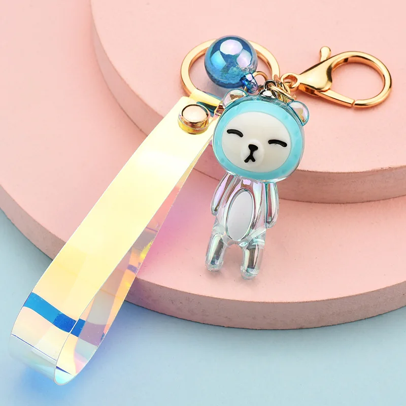 

Jelly Acrylic Key Chain Symphony Cheap Bear Key Chain Colorful Bear Key Ring Car Pendant Bag Ornaments Couple Gifts