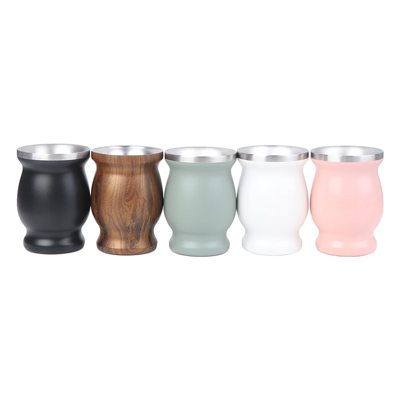 

1PC Yerba Mate Cup 304 Stainless Steel 8oz Argentine Yerba Mate Gourd With Bombillas Easy To Prepare And Clean