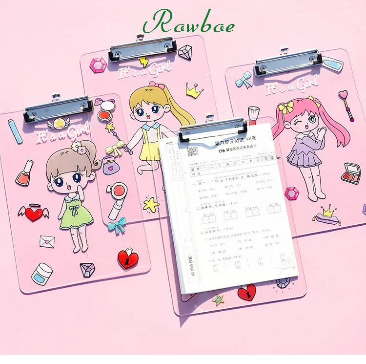 ROWBOE симпатичные канцелярские принадлежности kawaii папка A4 доска папка офисные принадлежности коврик канцелярская акриловая письменная доска kawaii принадлежности