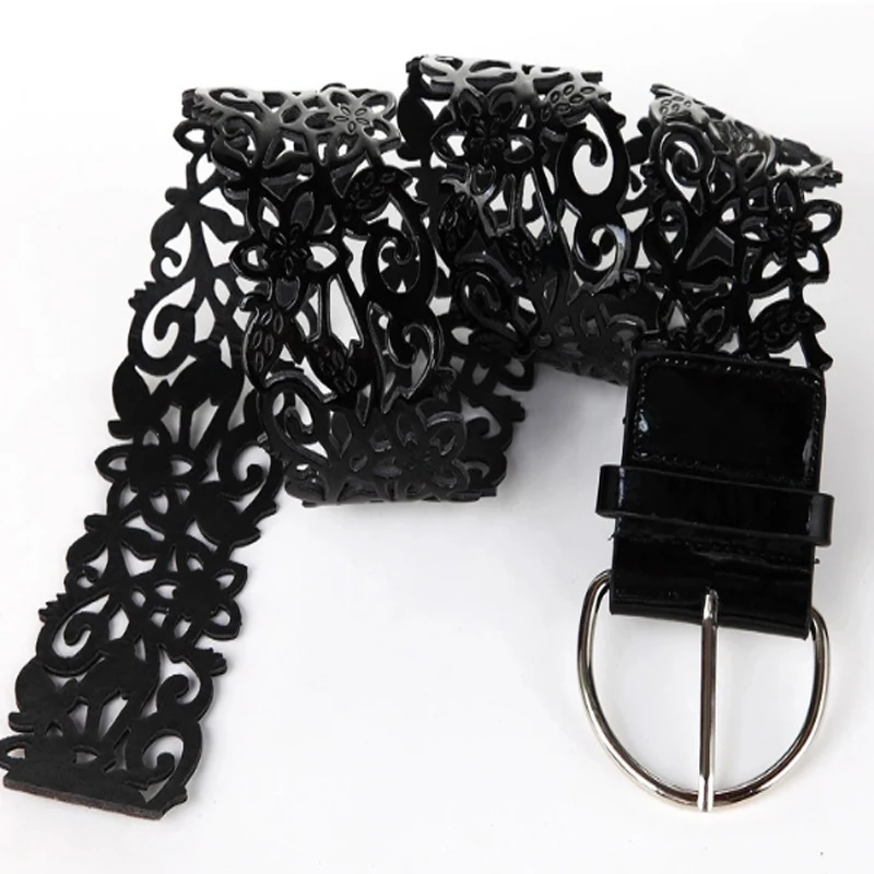 

2020 new fashion women belt casual dress imitation leather wide belts metal buckle adjustable waistband wholesale