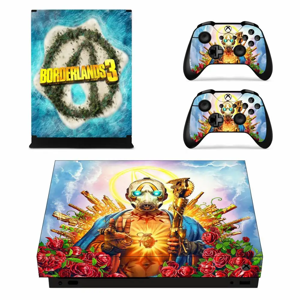Наклейка для игровой консоли borderland 3 наклейка Xbox One X и 2 контроллера Виниловая