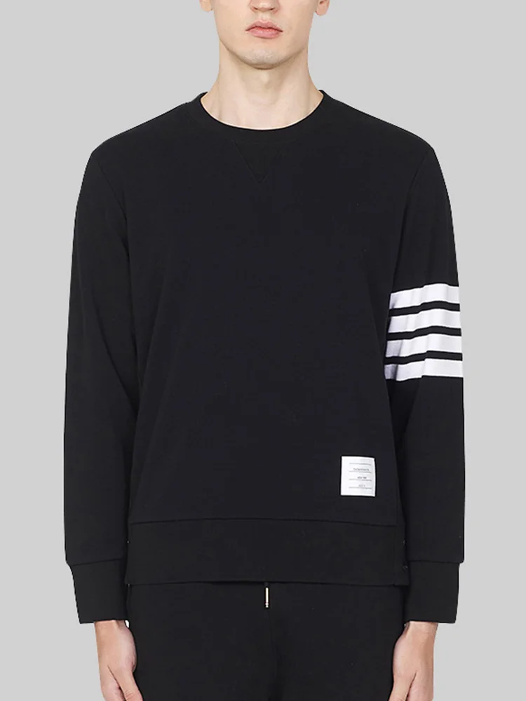 

THOM 2021 TB Fashion Brand Spring Autumn Casual Clothing Cotton Jacket Men Sweatshirts pullover O-Neck Striped Sportswear Coat