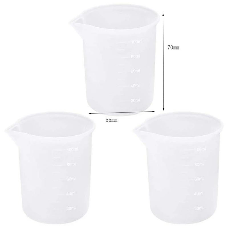 

10Pcs Silicone Measuring Cups 100 Ml Silicone Cups Non Stick Mixing Cups DIY Glue Tools Cup For Handmade Craft