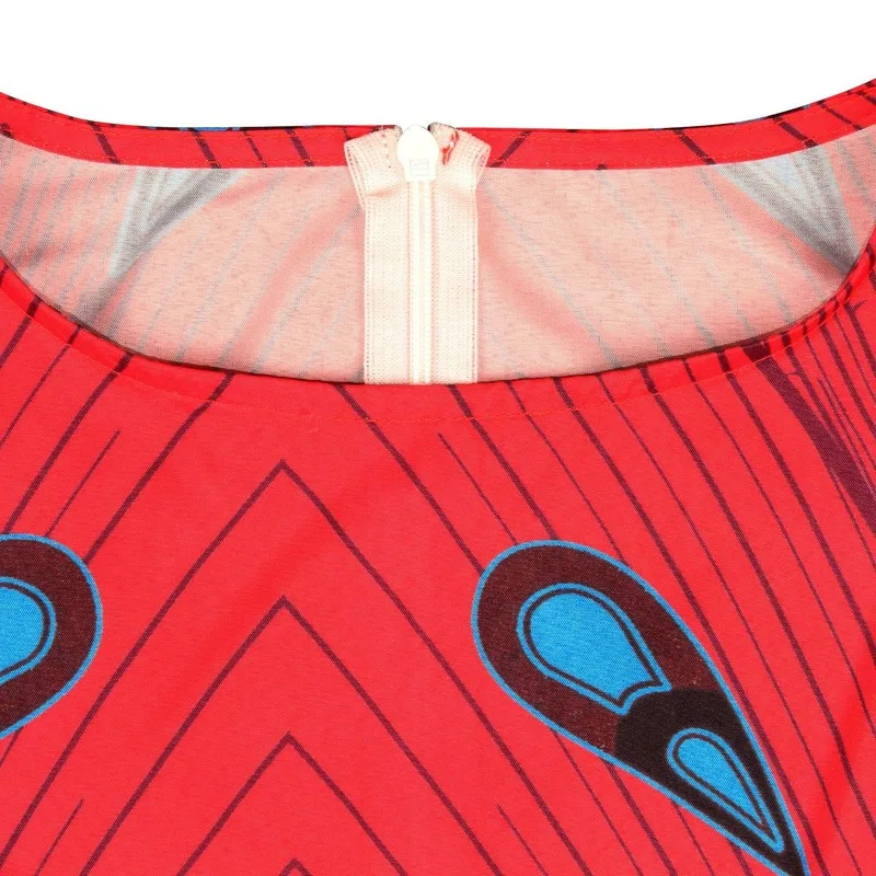 

African Clothes for Kids Princess Dresses Dashiki Print Zipped Short Sleeve Girls Dresses American Clothing Africa Child Clothes