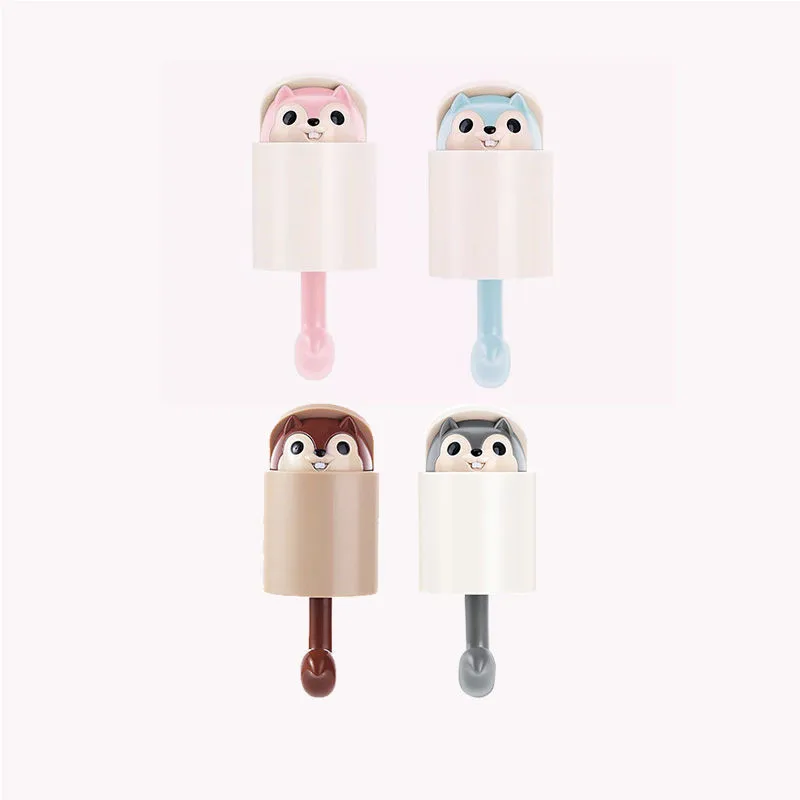

Creative Cute Squirrel Key Holder Wall Hook Handbag Coat Rack Plastic Housekeeper for Keys Hanger Home Decorative Wall Hooks