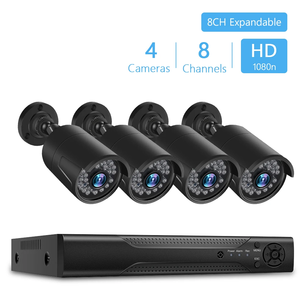 1080P AHD камера безопасности Камера DVR Kit 4/8CH 2MP CCTV Системы 2/4 шт. IP IP66
