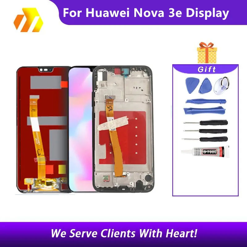 

Test AAA For Huawei P20 Lite / Nova 3E LCD Display Touch Screen Digitizer Assembly LCD Replacement Parts With Frame