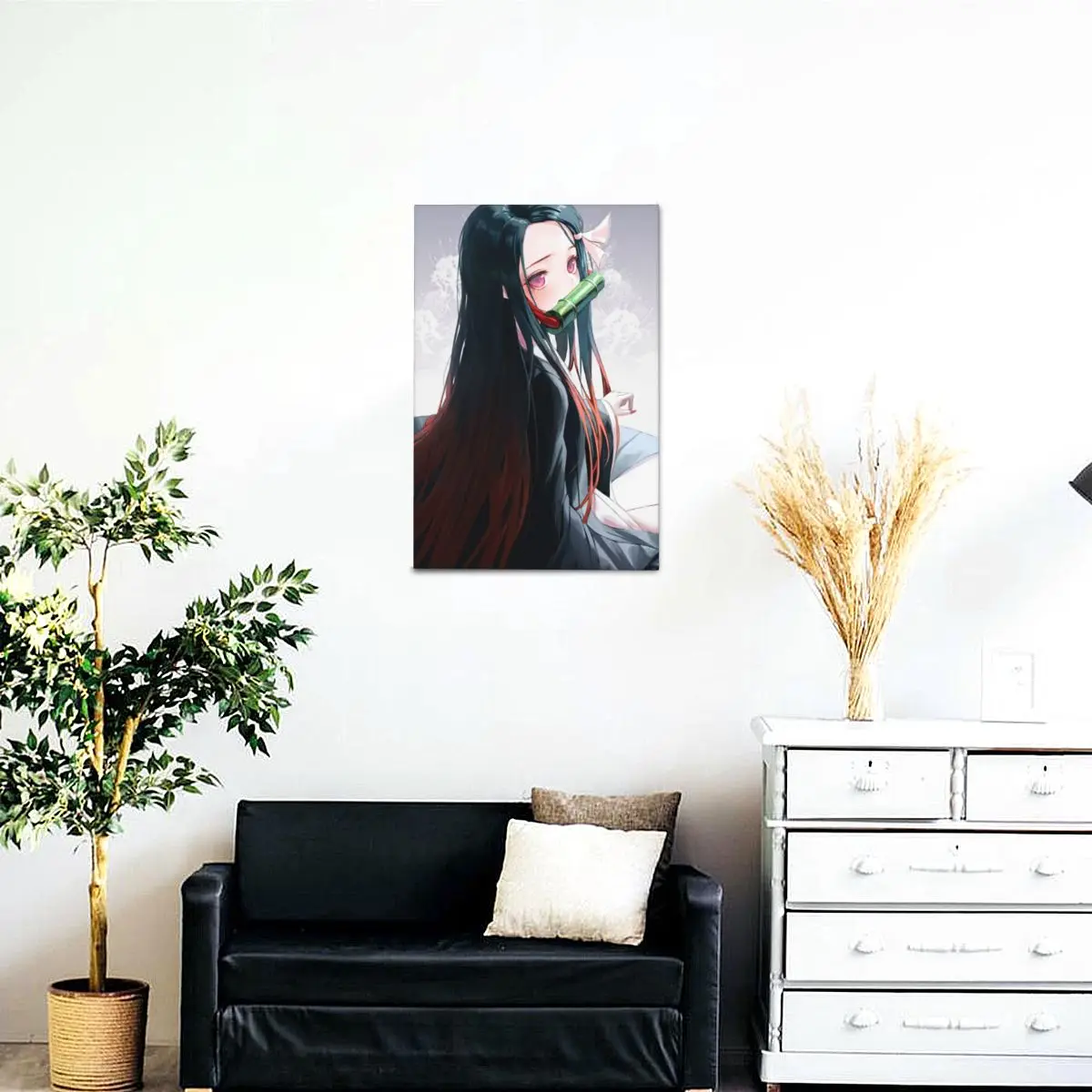 

Nezuko Kamado Demon Slayer Anime Canvas Painting Decor Wall Art Pictures Living Room Decoration Prints Poster With Inner Frame