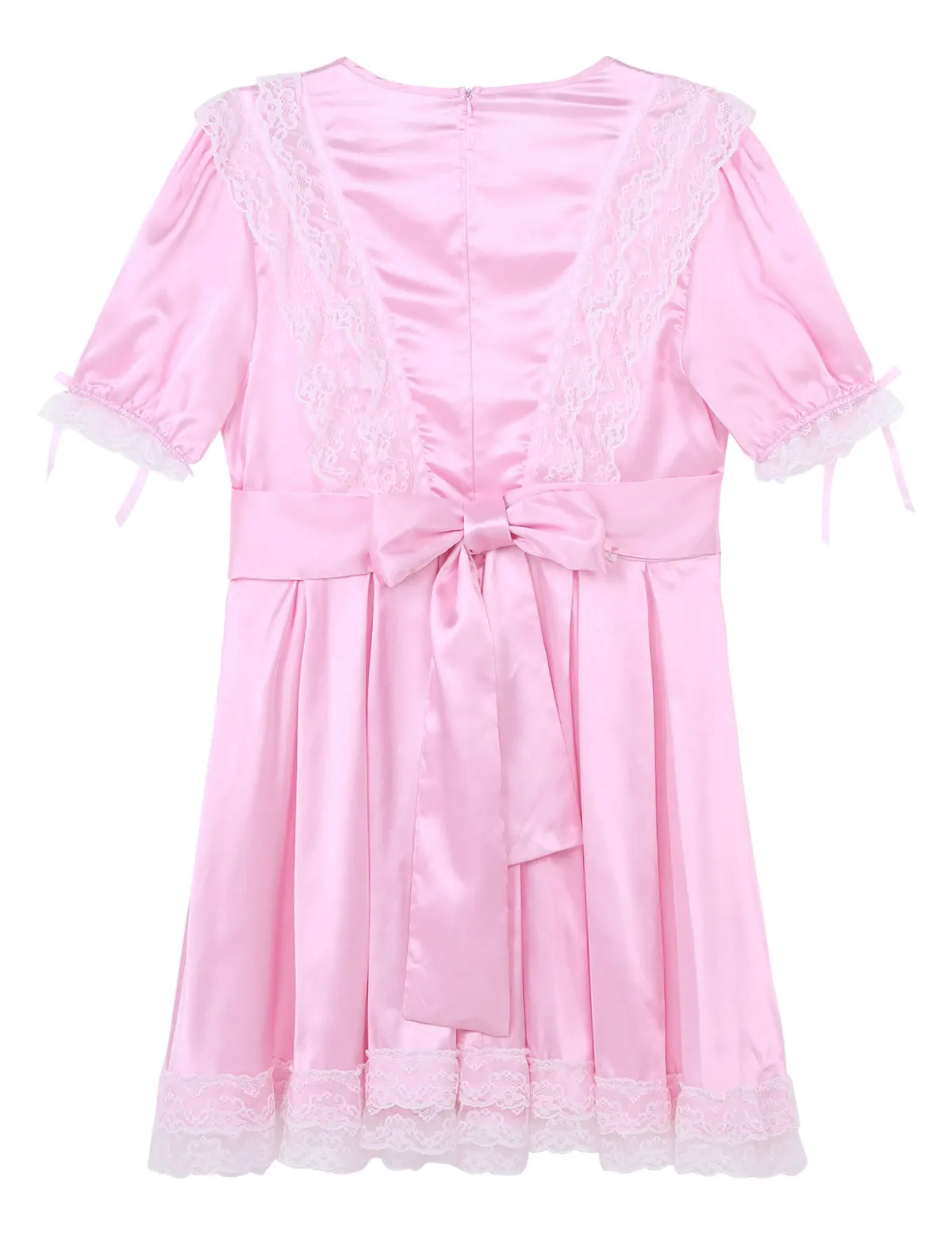 Iiniim/Дети Мальчики Для мужчин нижнее белье SISSY вечерние атласные Короткие с рукавами-фонариками; с отделкой из кружева сексуальное коктейльное платье пижамы для детей и взрослых, переодевания; большие размеры костюмы