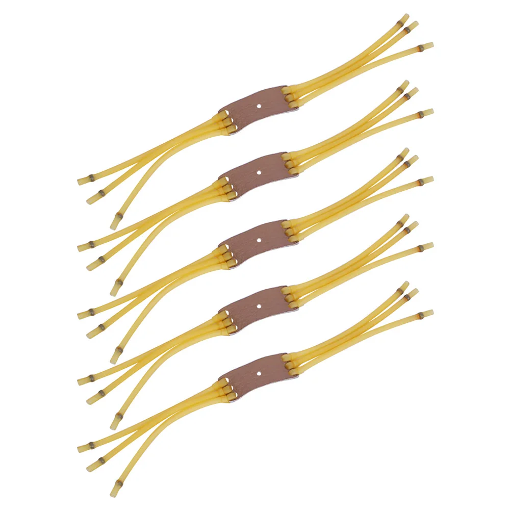 

5Pcs Elastic Slingshot Rubber Bands Bow Slingshot Rubber Bands Replacement with Six Strips Rubber Latex Tube (Coffee Yellow)