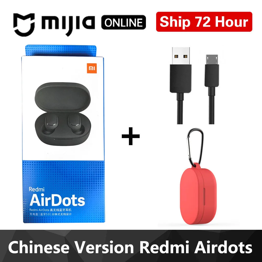 Xiaomi Redmi Airdots TWS Bluetooth 5,0 наушники стерео беспроводные активные шумоподавления с микрофоном свободные Наушники управление AI - Цвет: Redmi leisure red