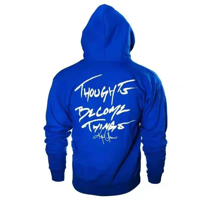 Thin Fitness Black Hooded Sweatshirt Big Pocket Bodybuilding Hoodies Men Gym Sweatshirt For Men Zipper Long Sleeve Hoodies