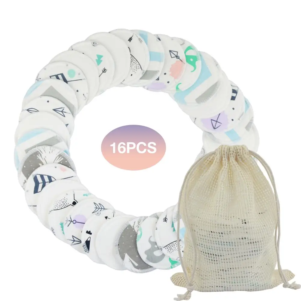 

16 шт., многоразовые хлопковые подушечки для снятия макияжа