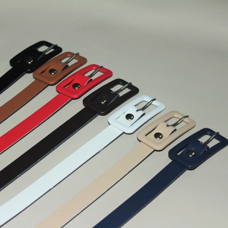 

New Candy Color Shiny PU Leather Waist Belt Women Narrow Thin Belts Waistband Pin Buckle Straps Dress Black Red Pink