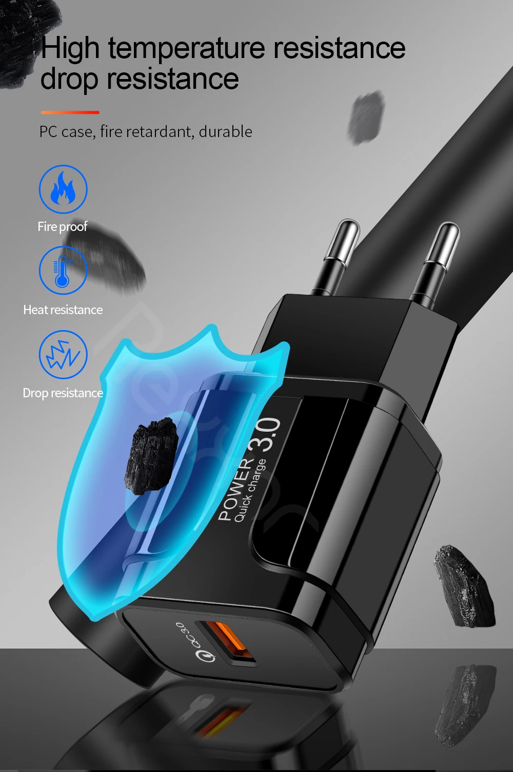 Rexxar USB зарядное устройство Быстрая зарядка 3,0 настенный адаптер для iphone 6 7 XR samsung S10 мобильный телефон портативное зарядное устройство QC 3,0