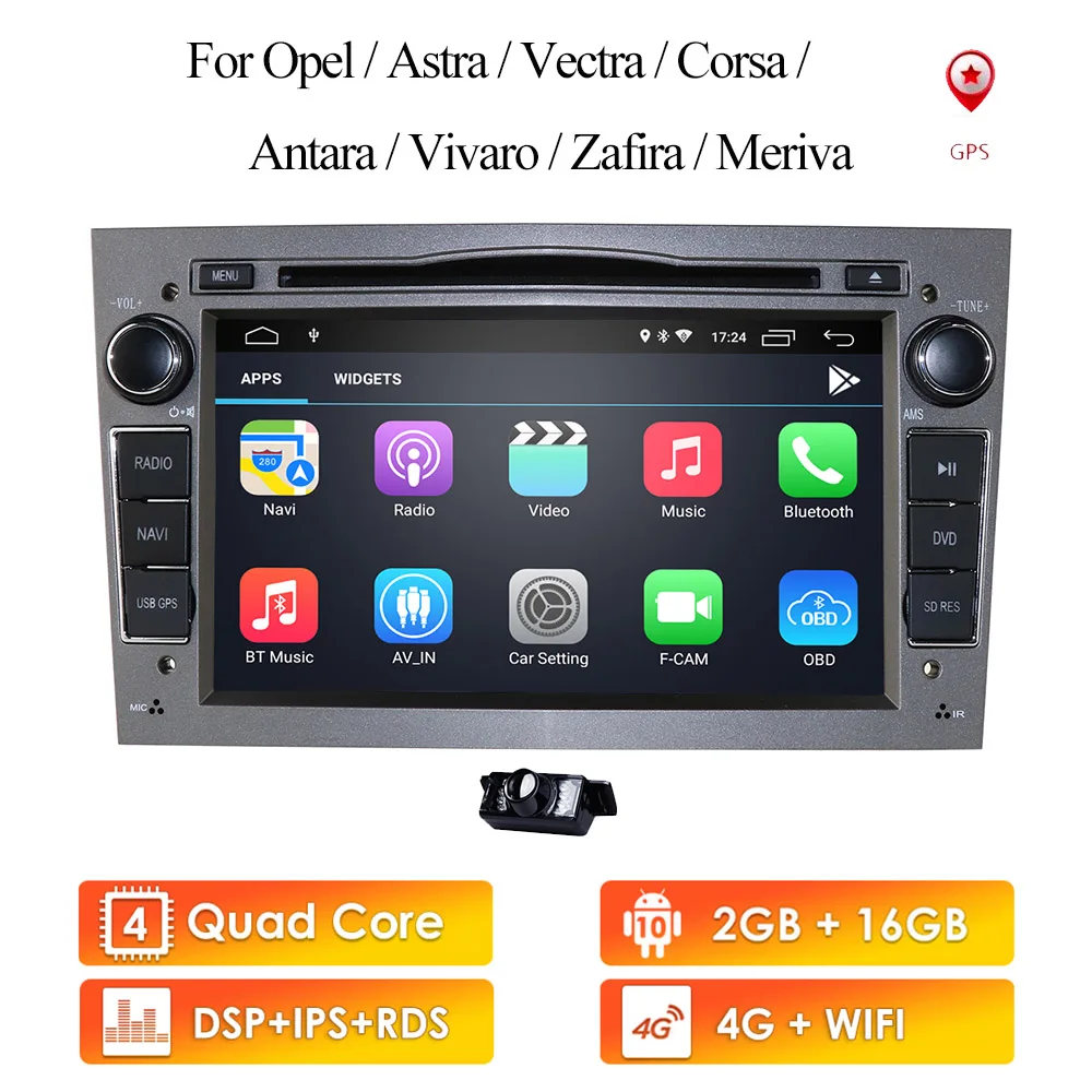 Автомобильный мультимедийный плеер Hizpo с GPS Android 10 0 2Din для Vauxhall/Opel/Antara/VECTRA/ZAFIRA/Astra H G