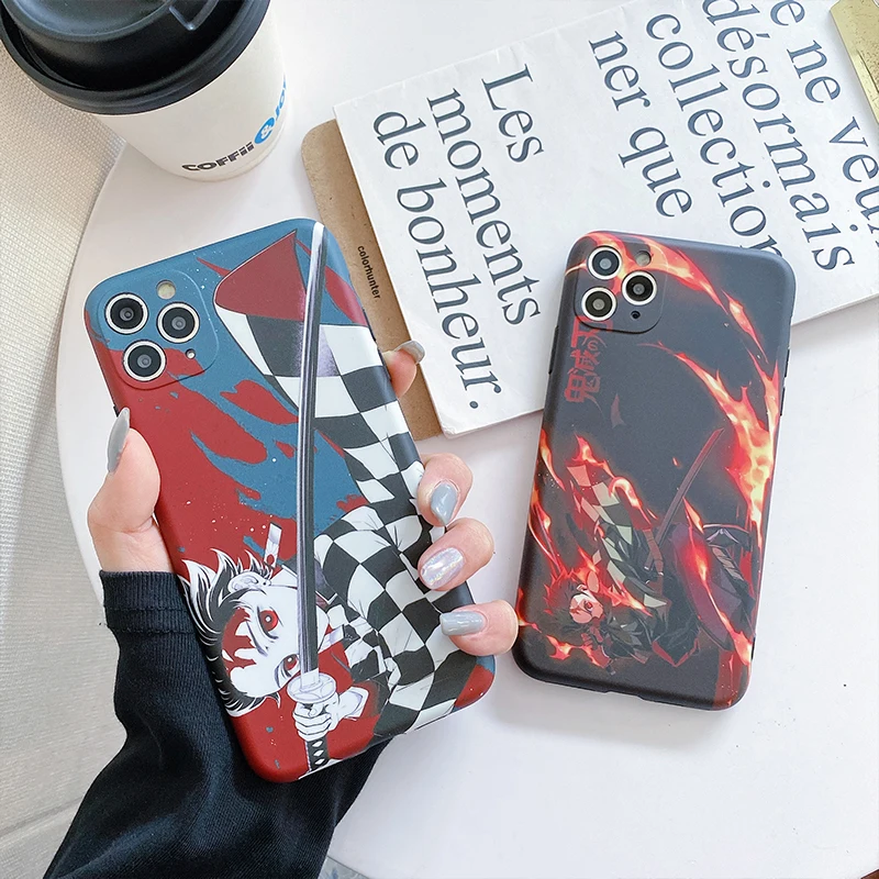 Japan Anime Demon Slayer Case for Iphone 14 13 12 11 Pro MAX XS 6s 7 8 Plus X XR Phone Cases Cartoon Soft Silicone Back Cover