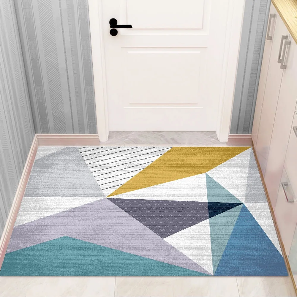 

Bedroom Carpet Corridor Living Room Carpet Door Mat Non-slip Absorbent Geometric Bath Mat Kitchen Front Door Welcome Mat