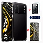 Чехол 3 в 1 + объектив + стекло для Xiaomi Poco M3 X3 Pro NFC F3, чехол из ТПУ, закаленное стекло для Redmi Note 10 Pro 10S, зеркальный защитный чехол