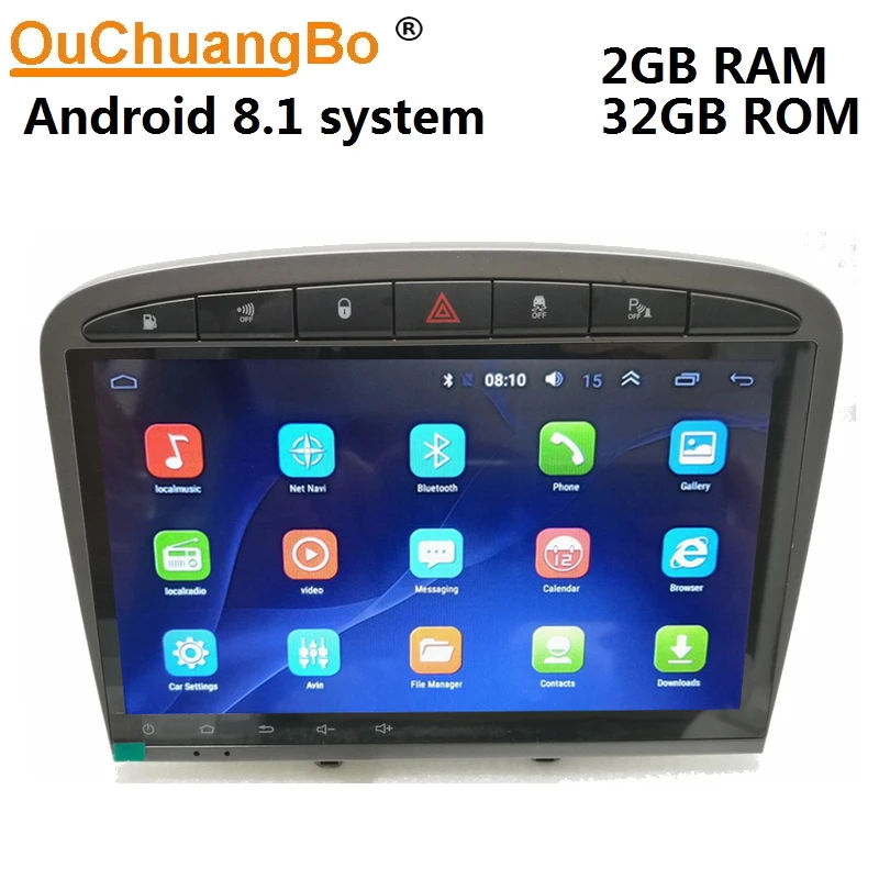 Мультимедийный плеер Ouchuangbo Радио для Peugeot 408 308 2008 2013 с системой android 8 1 gps навигация