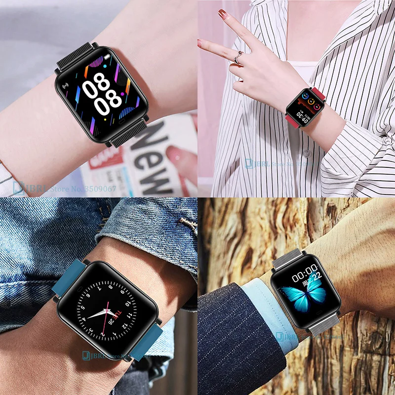 

2021 Fashion Smart Watch Fitness Tracker Women Men Multi-Sports Modes Electronics Sport Clock Square Steel Smartwatch Hours