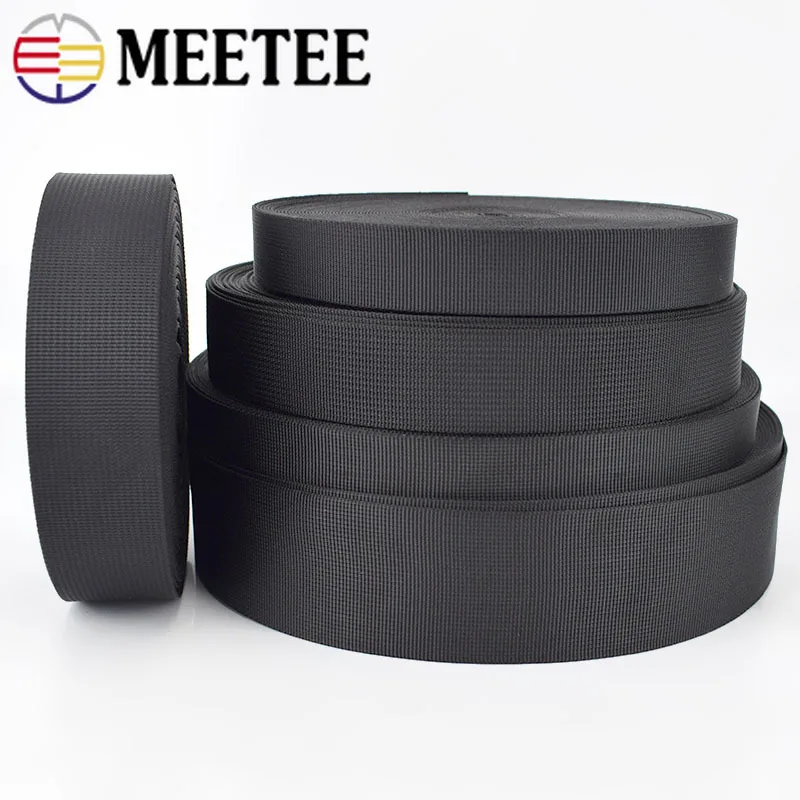 Meetee 5 метров 1 мм Толстая черная нейлоновая сетчатая лента ремешок лента ошейник для собак рюкзак ремешок для рюкзака DIY Швейные аксессуары